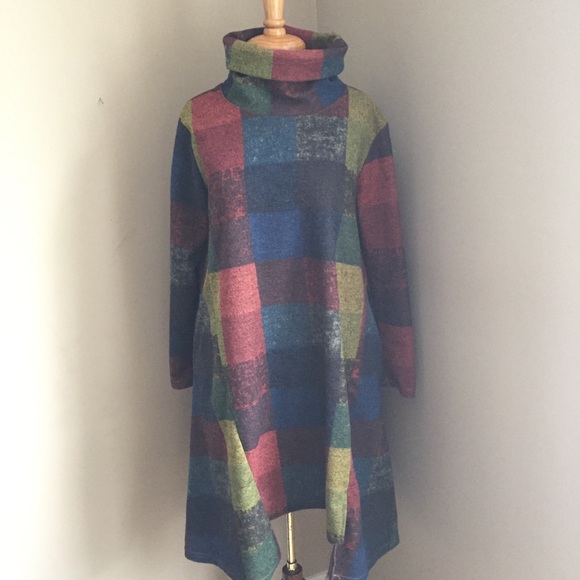 YipinYichu turtleneck colorful tent dress pockets - Picture 1 of 14